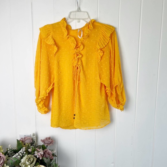 Anthropologie Ruffle Haida Boho Peasant Blouse - Picture 3 of 12